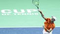 epa11734957 Dutch Botic van de Zandschulp in action against German Daniel Altmaier during the Davis' Cup semi-final between Germany and Netherlands played at Jose Maria Martin Carpena arena in Malaga, Spain on 22 November 2024.  EPA/Daniel Perez