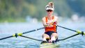 AMSTERDAM - Karolien Florijn in actie tijdens de heats op het onderdeel skiff op de derde dag van de wereldkampioenschappen roeien op de Bosbaan in het Amsterdamse Bos. IRIS VAN DEN BROEK / ANP