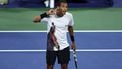Canada's Felix Auger-Aliassime celebrates his victory over Germany's Alexander Zverev during their men's singles third round match on day seven of the US Open tennis tournament at the USTA Billie Jean King National Tennis Center in New York City, on August 30, 2025. 
CHARLY TRIBALLEAU / AFP