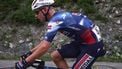 Soudal Quick-Step's Dutch rider Pepijn Reinderink cycles during the 8th and final stage of the 77th edition of the Criterium du Dauphine cycling race, 133,3 km between Val-d'Arc and Val-Cenis - Plateau du Mont Cenis, on June 15, 2025. 
Anne-Christine POUJOULAT / AFP