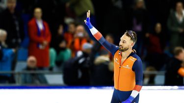 HEERENVEEN - Kjeld Nuis (NED) tijdens de 1500 meter op dag 1 van de wereldbeker schaatsen in het Thialf stadion. ANP VINCENT JANNINK