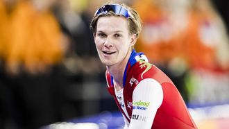 HEERENVEEN - Stijn van de Bunt na de 10000m mannen op de derde dag van het olympisch kwalificatietoernooi langebaanschaatsen in Thialf. ANP ROBIN VAN LONKHUIJSEN