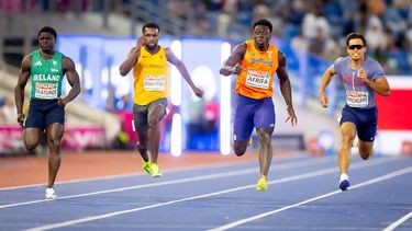 BIRMINGHAM - Evlis Afrifa in actie op de halve finale 100 meter tijdens de tweede dag van de EK atletiek. IRIS VAN DEN BROEK / ANP