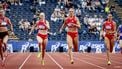 HENGELO - Winnaar Lieke Klaver tijdens 200 meter vrouwen op het NK Atletiek in het FBK stadion. ANP ROBIN UTRECHT