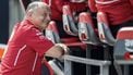 Ferrari's French team principal Frederic Vasseur looks on along the pit wall before the start of the Sprint Race of the Formula One Belgian Grand Prix at the Spa-Francorchamps circuit in Spa, on July 26, 2025. 
JONAS ROOSENS / BELGA / AFP