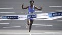 epa11933903 Ethiopia's Tadese Takele finishes in first place to win the men's category of the Tokyo Marathon  in Tokyo, Japan, 02 March 2025.  EPA/YUICHI YAMAZAKI / POOL