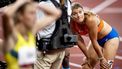 2021-08-02 20:26:30 TOKIO - Dafne Schippers tijdens de halve finale 200 meter in het Olympisch Stadion tijdens het atletiektoernooi van de Olympische Spelen in Tokio. ANP ROBIN VAN LONKHUIJSEN