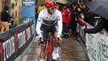 epa11201946 Jonathan Milan of the team Lidl - Trek at the start of the 220km third stage, from Volterra to Gualdo Tadino, of the 59th edition of Tirreno Adriatico, in Volterra, Italy, 06 March 2024.  EPA/ROBERTO BETTINI