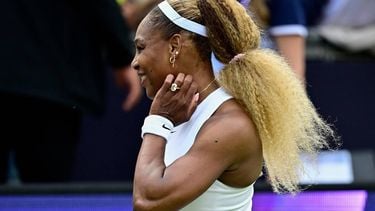 US tennis player Serena Williams reacts after losing with Czech Republic's Karolina Muchova against New Zealand's Erin Routliffe and Mexico's Giuliana Olmos during the women's doubles round of 16 match at the WTA500 Berlin Tennis Open tournament in Berlin on June 16, 2026. 
Tobias SCHWARZ / AFP