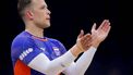 epa12201904 Netherlands' Jeffrey Klok reacts during the FIVB Volleyball Men's Nations League match between Netherlands and Cuba in Belgrade, Serbia, 27 June 2025.  EPA/ANDREJ CUKIC
