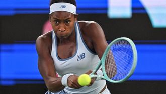 USA’s Coco Gauff hits a return to USA’s Jessica Pegula during the women’s singles final at the Wuhan Open tennis tournament in Wuhan, central China’s Hubei province on October 12, 2025. 
ADEK BERRY / AFP