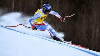 France’s Cyprien Sarrazin skies during a training session before crashing ahead of the Men's downhill race of the FIS Alpine Skiing World Cup event, in Bormio on December 27, 2024. Cyprien Sarrazin suffered a heavy fall on December 27 during the second training session before the World Cup downhill in Bormio (Italy) which he won just a year ago.
Fabrice COFFRINI / AFP