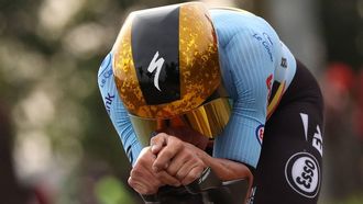 Belgian rider Remco Evenepoel competes in the men's Elite Individual Time Trial cycling event during the UCI 2025 Road World Championships, in Kigali, on September 21, 2025. 
Anne-Christine POUJOULAT / AFP