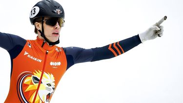 TILBURG - Jens van 't Wout (NED) in actie tijdens de finale van de 1000 meter, op de laatste dag van de Odido Cup World Tour. In het IJssportcentrum vindt de vijfde wereldbekerwedstrijd shorttrack van dit seizoen plaats. ANP SEM VAN DER WAL