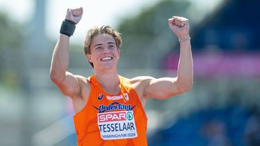 BIRMINGHAM - Jeff Tesselaar in actie bij het kogelstoten op de tienkamp tijdens derde dag van de EK atletiek. IRIS VAN DEN BROEK / ANP