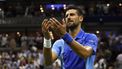 2023-09-11 02:37:07 Serbia's Novak Djokovic reacts after defeating Russia's Daniil Medvedev during the US Open tennis tournament men's singles final match at the USTA Billie Jean King National Tennis Center in New York City, on September 10, 2023. 
kena betancur / AFP