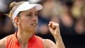 DEN BOSCH - Elise Mertens (BEL) in haar partij tegen  Elena-Gabriela Ruse (ROU) tijdens de finale van het Libema Open tennistoernooi. Het grastoernooi maakt onderdeel uit van het ATP- en WTA-circuit. ANP SANDER KONING