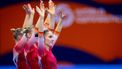 ROTTERDAM - Vera van Pol en de Nederlandse turnsters in actie tijdens de kwalificaties op de wereldkampioenschappen turnen in Rotterdam Ahoy. IRIS VAN DEN BROEK / ANP