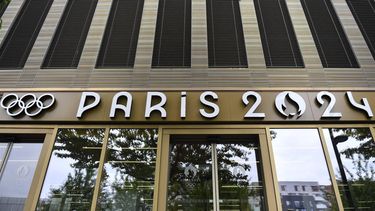 This photograph shows the entrance of the headquarters of the Paris 2024 Olympics (Cojo) headquarters as Police raided just over a year out from the opening ceremony of the quadrennial sporting showpiece, in Saint-Denis, northern Paris, on June 20, 2023. 
JULIEN DE ROSA / AFP