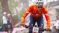 epa12367394 Mathieu van der Poel of Netherlands, in action during the training of the UCI MTB Men Elite Cross Country, XCO at the Mountain Bike World Championship, in Zermatt, Switzerland, 10  September 2025.  EPA/MAXIME SCHMID