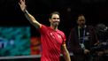 Spain's Rafael Nadal waves during a tribute to his career at the end of the quarter-final doubles match between Netherlands and Spain during the Davis Cup Finals at the Palacio de Deportes Jose Maria Martin Carpena arena in Malaga, southern Spain, on November 19, 2024. Superstar Rafael Nadal's glittering career in professional tennis came to an end on November 19, 2024 as Netherlands eliminated Spain in the Davis Cup quarter-finals.
Thomas COEX / AFP
