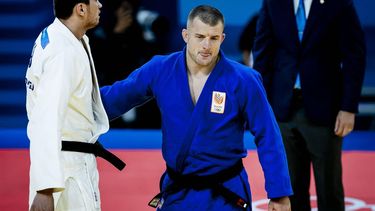 PARIJS - Judoka Michael Korrel verliest van Muzaffarbek Turoboyev uit Oezbekistan op de Olympische Spelen. ANP REMKO DE WAAL