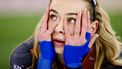 HAMAR - Joy Beune (Nederland) reageert na het winnen van de 1500 meter vrouwen op de laatste dag van het WK afstanden in het Noorse Hamar. ANP SEM VAN DER WAL