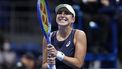 epa12483181 Belinda Bencic of Switzerland cerebrates after winning the singles final match against Linda Noskova of the Czech Republic during the Pan Pacific Open tennis tournament in Tokyo, Japan, 26 October 2025.  EPA/KIYOSHI OTA