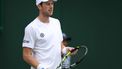 2023-07-06 11:34:49 epa10729260 Botic Van De Zandschulp of Netherlands in action during his Men's Singles 1st round match against Zhizhen Zhang of China at the Wimbledon Championships, Wimbledon, Britain, 06 July 2023.  EPA/ISABEL INFANTES   EDITORIAL USE ONLY  EDITORIAL USE ONLY