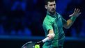 2023-11-18 21:50:57 Serbia's Novak Djokovic returns to Spain's Carlos Alcaraz during their semi-final match at the ATP Finals tennis tournament in Turin on November 18, 2023.
 
Tiziana FABI / AFP