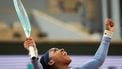 US Coco Gauff celebrates after winning her women's singles quarter-final match against US Madison Keys on day 11 of the French Open tennis tournament on Court Philippe-Chatrier at the Roland-Garros Complex in Paris on June 4, 2025. 
Dimitar DILKOFF / AFP