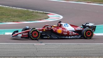 British driver Lewis Hamilton steers the new F1 Ferrari SF-25 during tests at Fiorano Circuit on February 19, 2025 in Fiorano Modenese near Maranello. 
Federico SCOPPA / AFP