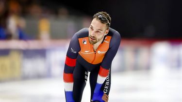 INZELL - Kjeld Nuis (NED) na afloop van de tweede 1000 meter mannen op het wereldkampioenschap schaatsen sprint in de Max Aicher Arena in het Duitse Inzell. ANP VINCENT JANNINK