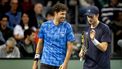 ROTTERDAM - Robin Haase en Botic van de Zandschulp in actie tegen Kevin Krawietz (GER) en Tim Puetz (GER, niet op foto) op de eerste dag van het tennistoernooi ABN AMRO Open in Ahoy. ANP SANDER KONING