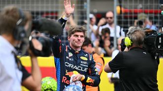 Red Bull Racing's Dutch driver Max Verstappen celebrates winning the United States Formula One Sprint at the Circuit of the Americas in Austin, Texas, on October 19, 2024. 
ANGELA WEISS / AFP