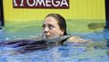 epa11019651 Kira Toussaint of the Netherlands celebrates victory in the Women's 100 meters Backstroke event at the LEN European Short Course Swimming Championships in Otopeni, Romania, 09 December 2023.  EPA/ROBERT GHEMENT