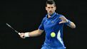 epa11089240 Novak Djokovic of Serbia in action during his 3rd round match against Tomas Martin Etcheverry of Argentina on Day 6 of the 2024 Australian Open at Melbourne Park in Melbourne, Australia, 19 January 2024.  EPA/JAMES ROSS AUSTRALIA AND NEW ZEALAND OUT