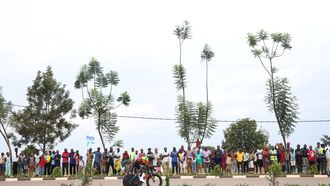 A rider competes in the men's U23 Individual Time Trial cycling event during the UCI 2025 Road World Championships, in Kigali, on September 22, 2025.   
Anne-Christine POUJOULAT / AFP