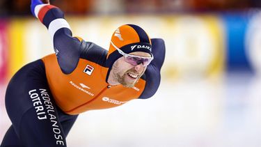 HEERENVEEN - Wesly Dijs (NED) tijdens de 1500 meter voor mannen op de ISU WK Afstanden schaatsen in Thialf. ANP VINCENT JANNINK