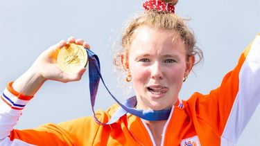 VAIRES-SUR-MARNE - Roeister Karolien Florijn wint goud op de W1x op het olympisch roeitoernooi tijdens de Olympische Spelen in de Franse hoofdstad. ANP IRIS VAN DEN BROEK