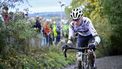 Dutch Fem Van Empel competes during the women elite race of the Koppenbergcross, the first race (out of eight) of the X2O Badkamers trophy cyclocross competition, in Melden, Oudenaarde, on November 1, 2023.
 
JASPER JACOBS / Belga / AFP