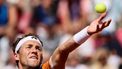 2023-07-22 15:01:29 Norway's Casper Ruud serves the ball to Italy's Lorenzo Musetti (not in picture) during the semi-final match at the Swedish Open ATP tennis tournament in Bastad, Sweden, on July 22, 2023. 
Anders Bjuro / TT NEWS AGENCY / AFP