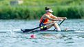 AMSTERDAM - Femke van de Vliet in actie op de finale lichte vrouwen skiff op de vierde dag van de wereldkampioenschappen roeien op de Bosbaan in het Amsterdamse Bos. IRIS VAN DEN BROEK / ANP