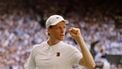 epa12236100 Jannik Sinner of Italy reacts during the Men's Singles final match against Carlos Alcaraz of Spain at the Wimbledon Championships, Wimbledon, Britain, 13 July 2025.  EPA/TOLGA AKMEN  EDITORIAL USE ONLY