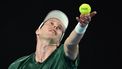 epa11823599 Botic Van de Zandschulp of the Netherlands in action during the Men's Singles first round match against Alex De Minaur of Australia at the Australian Open Grand Slam tennis tournament in Melbourne, Australia, 14 January 2025.  EPA/JOEL CARRETT  AUSTRALIA AND NEW ZEALAND OUT