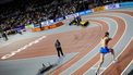 GLASGOW - Femke Bol in actie in de finale van de 400 meter, op de tweede dag van de wereldkampioenschappen indooratletiek in Schotland. ANP ROBIN VAN LONKHUIJSEN