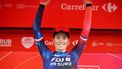 Stage winner FDJ-Suez team's Dutch rider Demi Vollering celebrates on the podium after the 7th stage of the 2025 La Vuelta Femenina cycling tour of Spain, a 152.6 km race from La Robla to Cotobello, on May 10, 2025. 
MIGUEL RIOPA / AFP