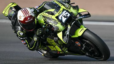 Trackhouse MotoGP's Spanish rider Raul Fernandez takes part in the warm-up session ahead of the MotoGP British Grand Prix at Silverstone circuit, central England on August 9, 2026. 
Glyn KIRK / AFP