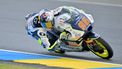 Liqui Moly Husqvarna Intact GP's Dutch rider Collin Veijer competes during the French Moto3 Grand Prix race at the Bugatti circuit in Le Mans, northwestern France, on May 12, 2024. 
LOU BENOIST / AFP