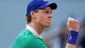 Italy's Jannik Sinner reacts after a point during his men's singles semi-final match against Serbia's Novak Djokovic on day 13 of the French Open tennis tournament on Court Philippe-Chatrier at the Roland-Garros Complex in Paris on June 6, 2025. 
Dimitar DILKOFF / AFP